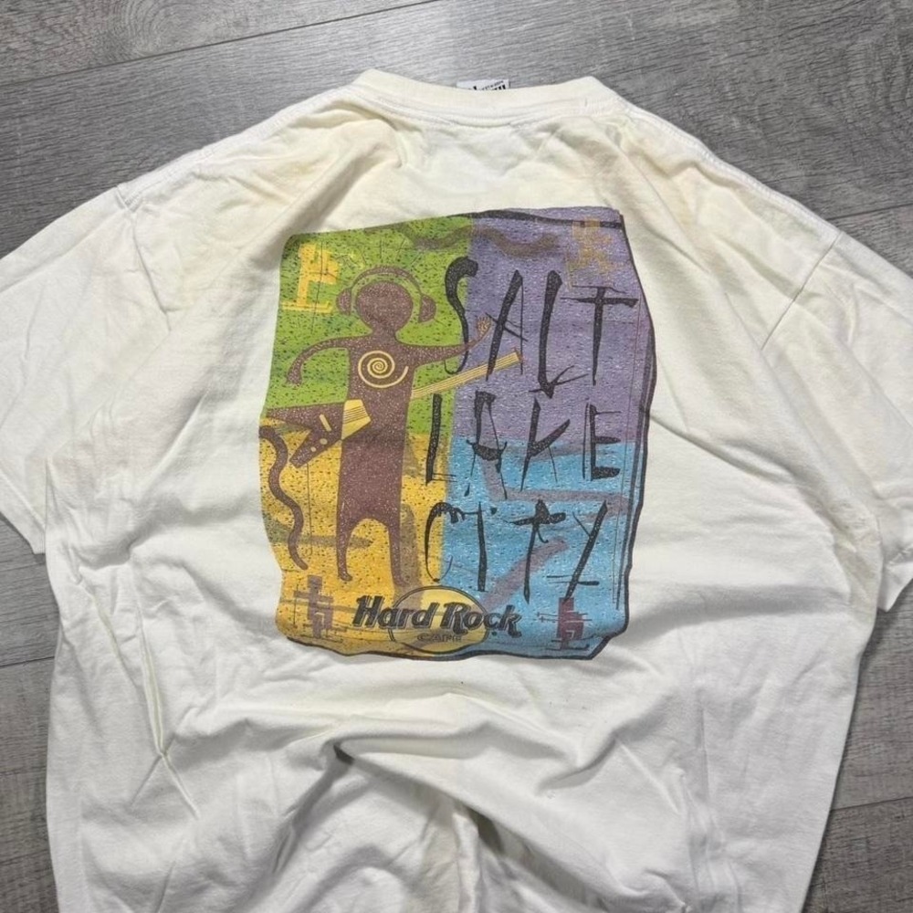 Vintage 2000s distressed Salt Lake City hard rock graphic t shirt Size XL